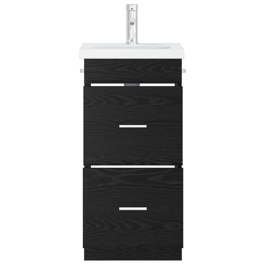 Badkamermeubel met Wasbak Zwart eiken 42 x 40 x 84,5 cm