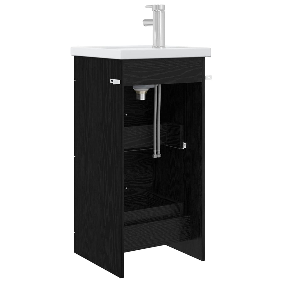 Badkamermeubel met Wasbak Zwart eiken 42 x 40 x 84,5 cm