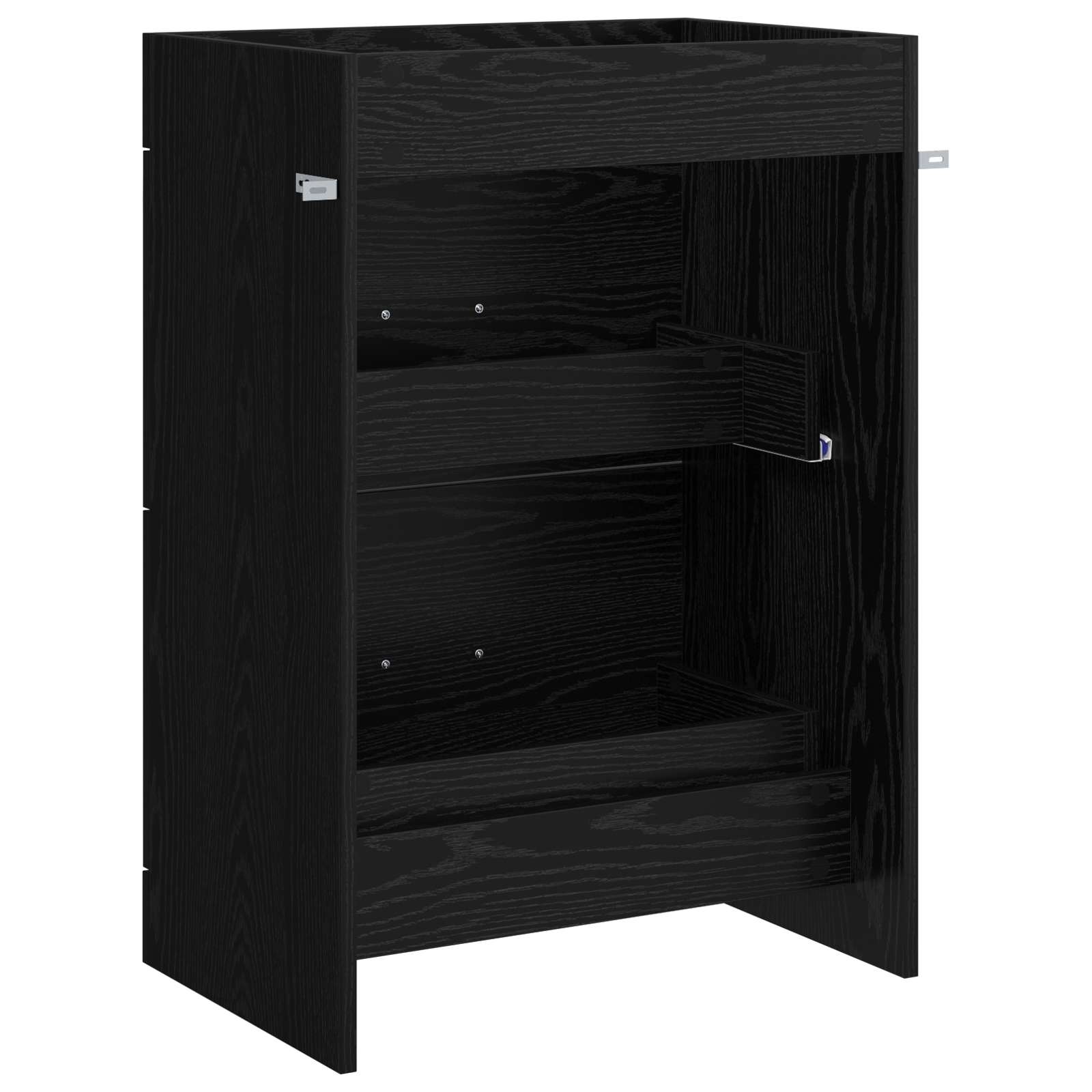 Badkamer Onder Wasbak Kast Zwart eiken 56 x 37,5 x 81 cm
