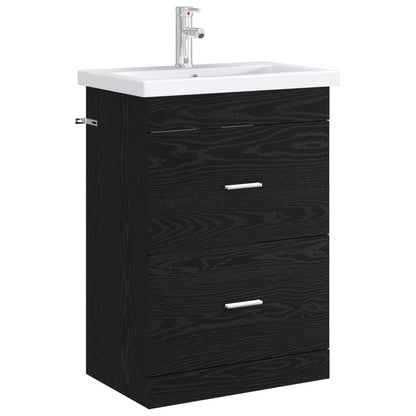 Badkamer Onder Wasbak Kast Zwart eiken 56 x 37,5 x 81 cm
