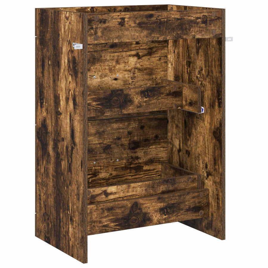 Badkamer Onder Wasbak Kast Gerookt eiken 56 x 37,5 x 81 cm