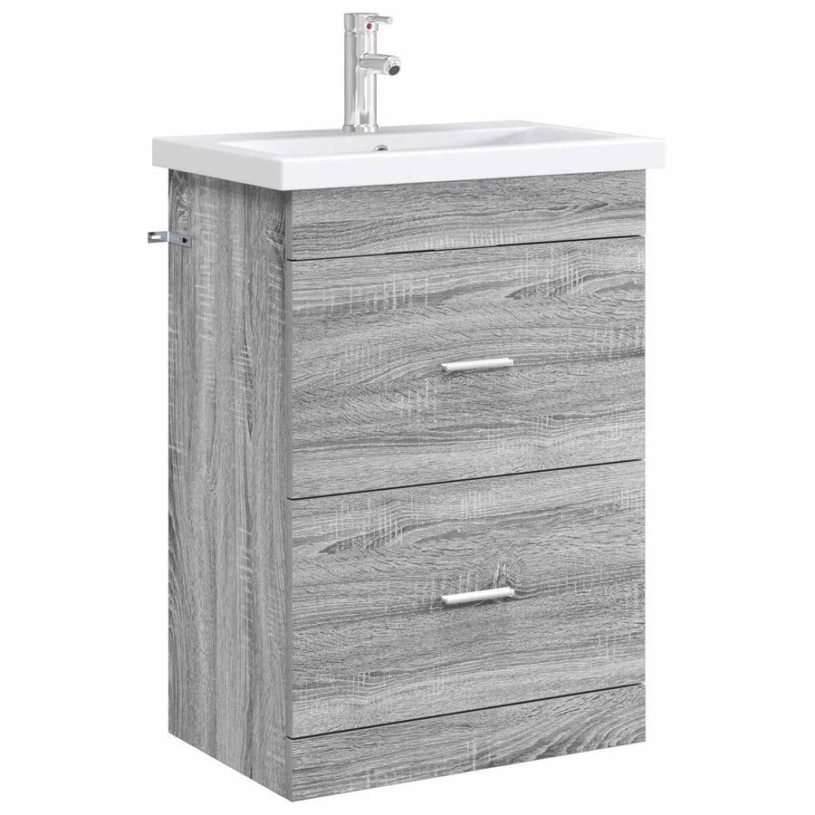 Badkamer Onder Wasbak Kast Grijs Sonoma 56 x 37,5 x 81 cm