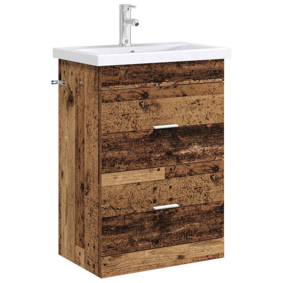 Badkamer Onder Wasbak Kast Oud hout 56 x 37,5 x 81 cm