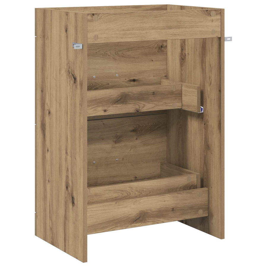 Badkamer Onder Wasbak Kast Artisanaal eiken 56 x 37,5 x 81 cm