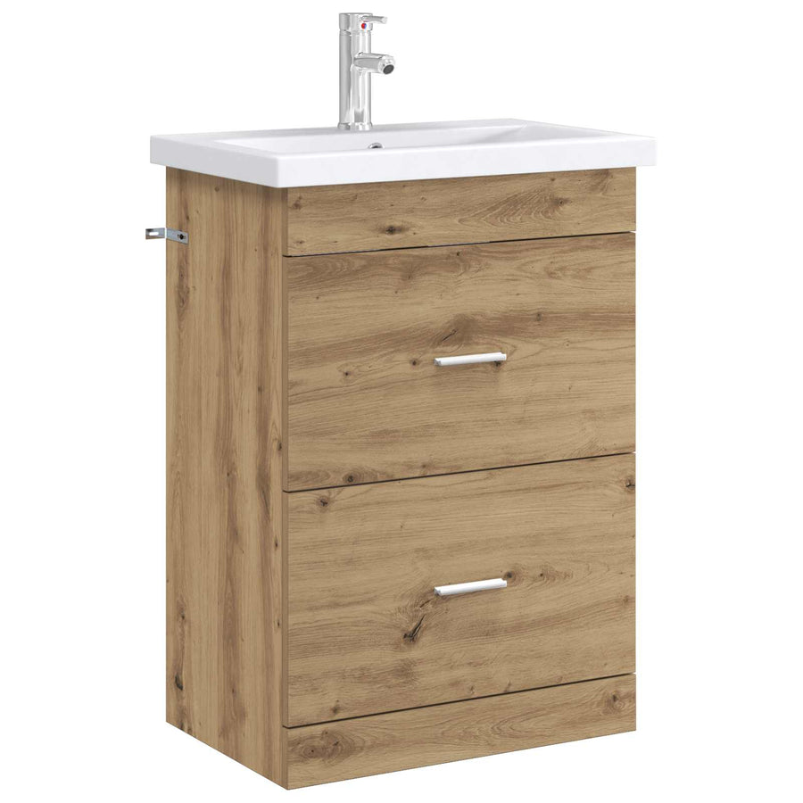 Badkamer Onder Wasbak Kast Artisanaal eiken 56 x 37,5 x 81 cm