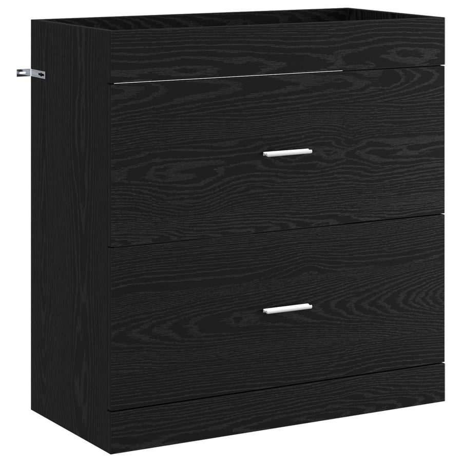 Badkamer Onder Wasbak Kast Zwart eiken 78,5 x 37,5 x 81 cm
