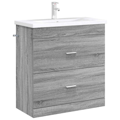 Badkamer Onder Wasbak Kast Grijs Sonoma 78,5 x 37,5 x 81 cm