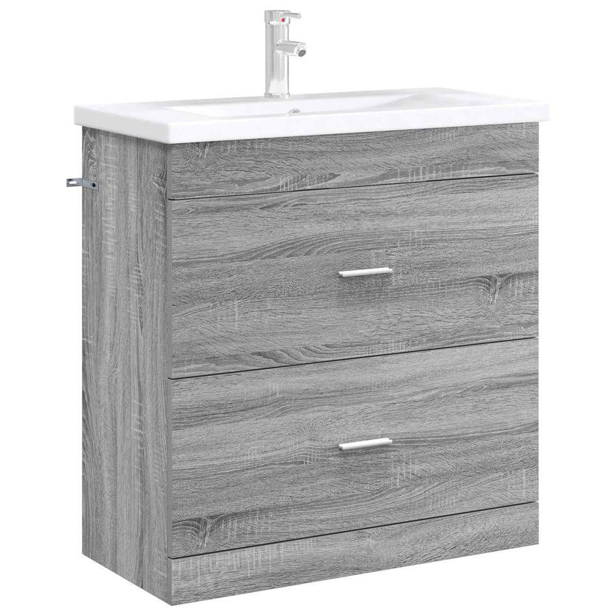 Badkamer Onder Wasbak Kast Grijs Sonoma 78,5 x 37,5 x 81 cm