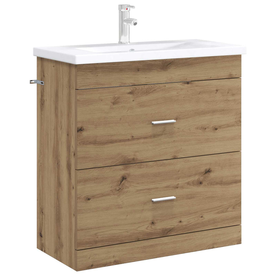 Badkamer Onder Wasbak Kast Artisanaal eiken 78,5 x 37,5 x 81 cm