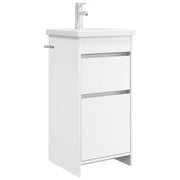 Badkamermeubel wasbak 42x40x84,5 cm bewerkt hout wit
