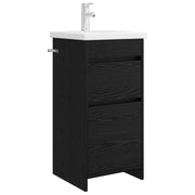Badkamermeubel met wastafel 42x40x84,5 cm zwart eiken