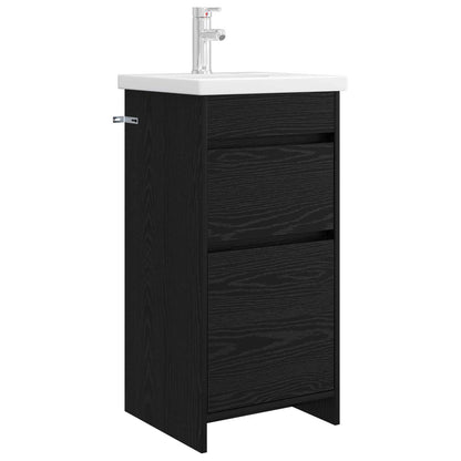 Badkamermeubel met Wasbak Zwart eiken 42 x 40 x 84,5 cm