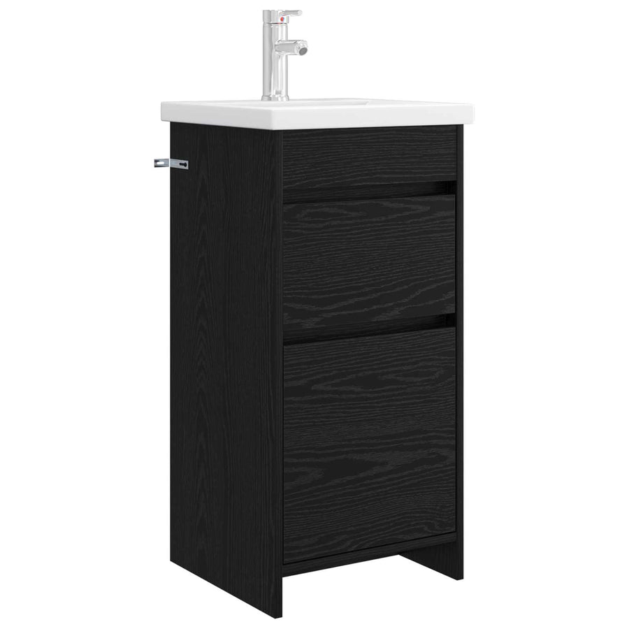 Badkamermeubel met Wasbak Zwart eiken 42 x 40 x 84,5 cm