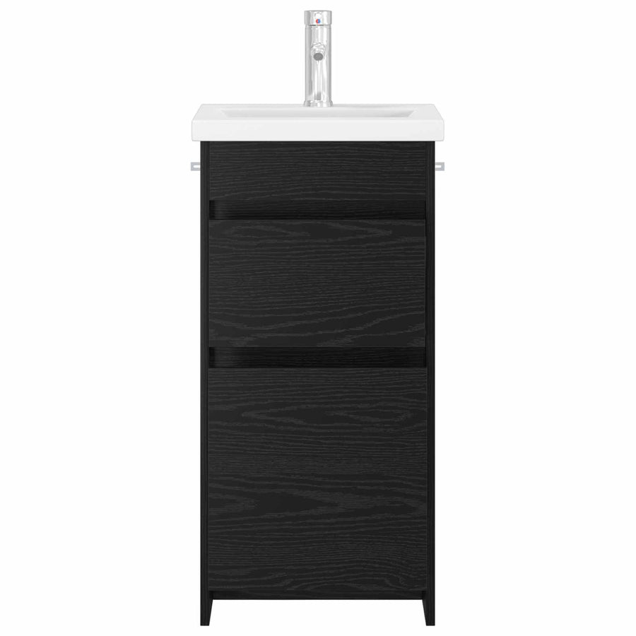 Badkamermeubel met Wasbak Zwart eiken 42 x 40 x 84,5 cm