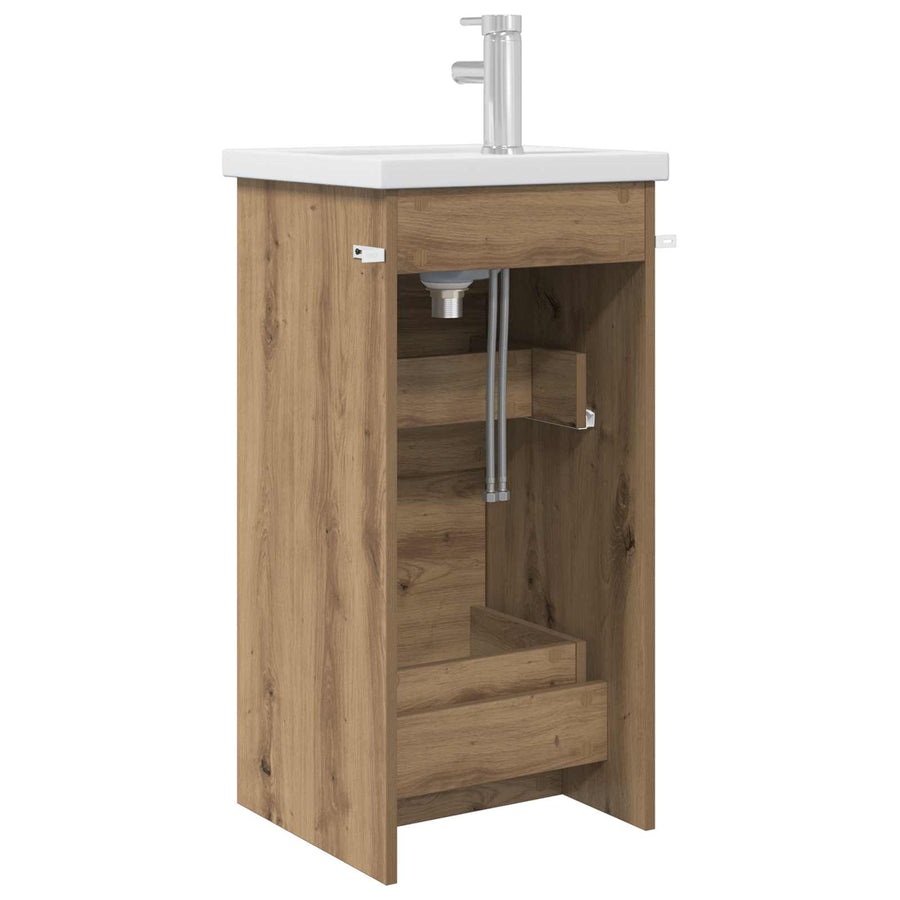 Badkamermeubel met Wasbak Artisanaal eiken 42 x 40 x 84,5 cm