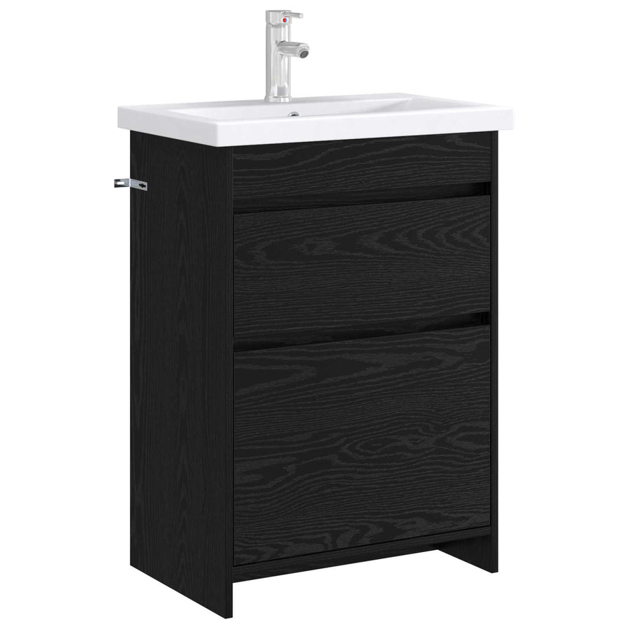 Badkamer Onder Wasbak Kast Zwart eiken 56 x 37,5 x 81 cm