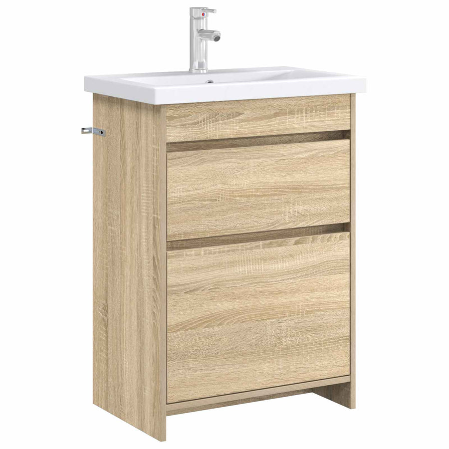 Badkamer Onder Wasbak Kast Sonoma Eiken 56 x 37,5 x 81 cm