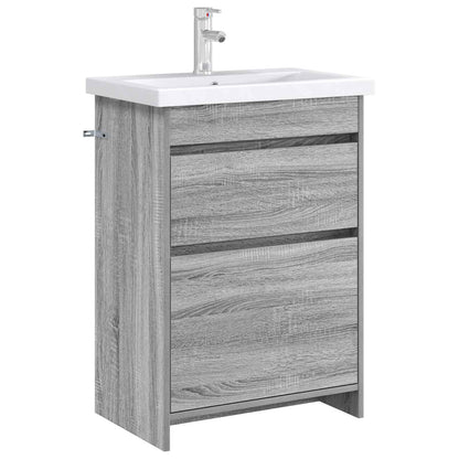 Badkamer Onder Wasbak Kast Grijs Sonoma 56 x 37,5 x 81 cm