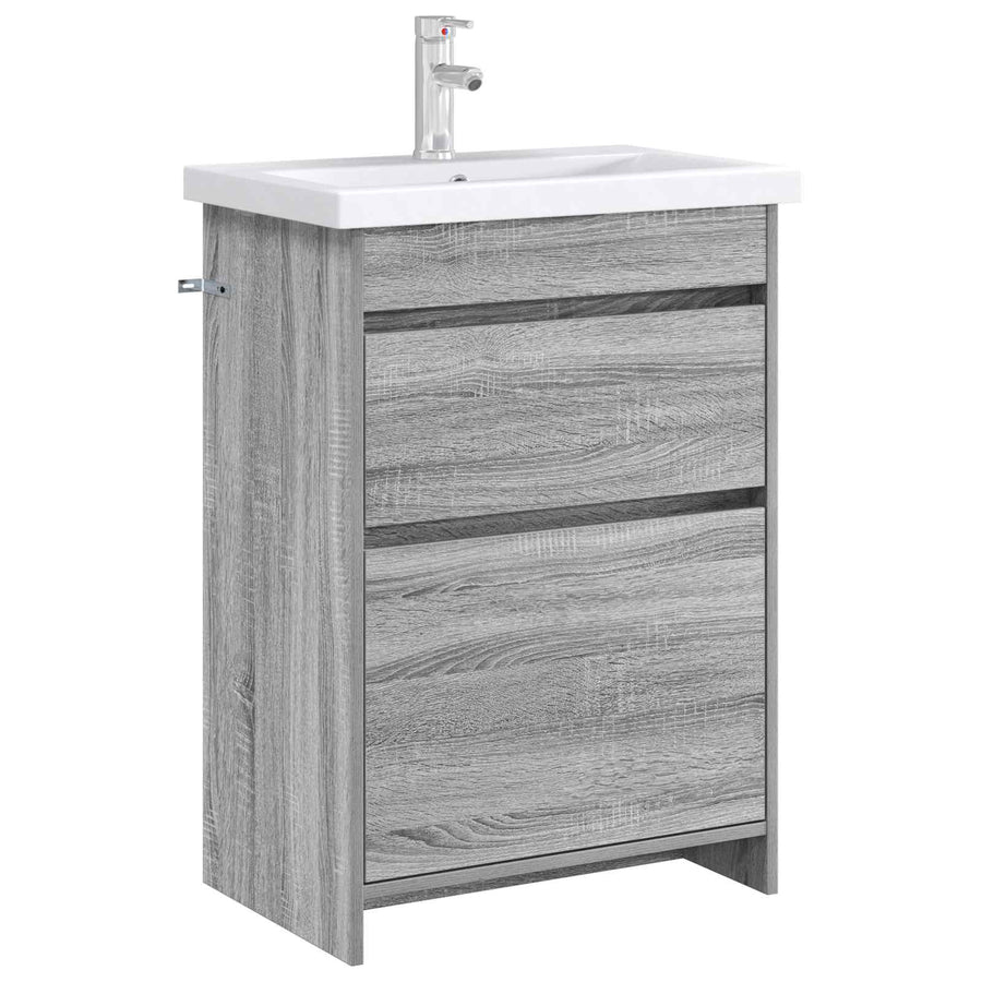 Badkamer Onder Wasbak Kast Grijs Sonoma 56 x 37,5 x 81 cm