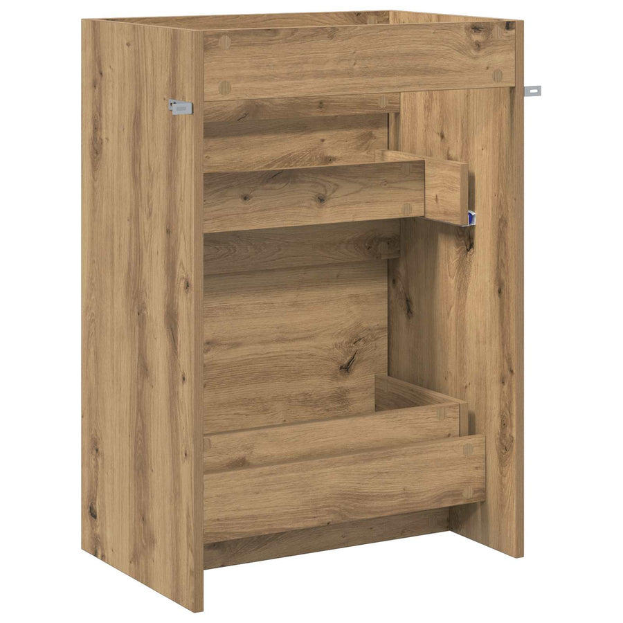 Badkamer Onder Wasbak Kast Artisanaal eiken 56 x 37,5 x 81 cm