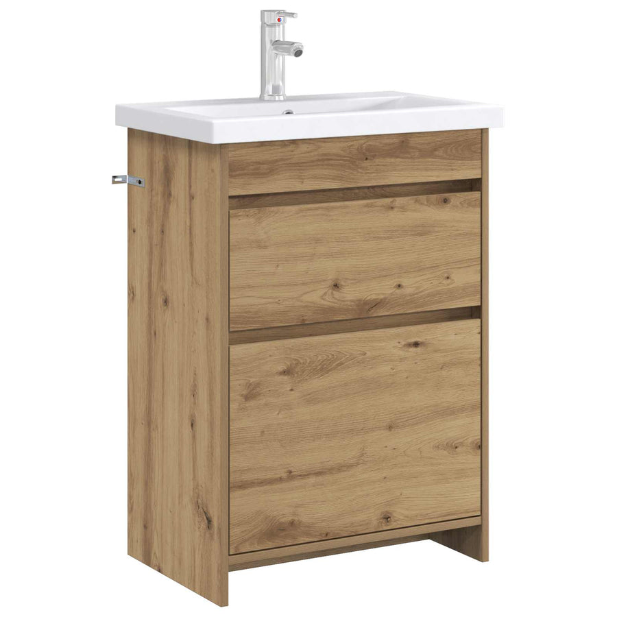 Badkamer Onder Wasbak Kast Artisanaal eiken 56 x 37,5 x 81 cm