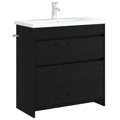 Badkamer Onder Wasbak Kast Zwart eiken 78,5 x 37,5 x 81 cm