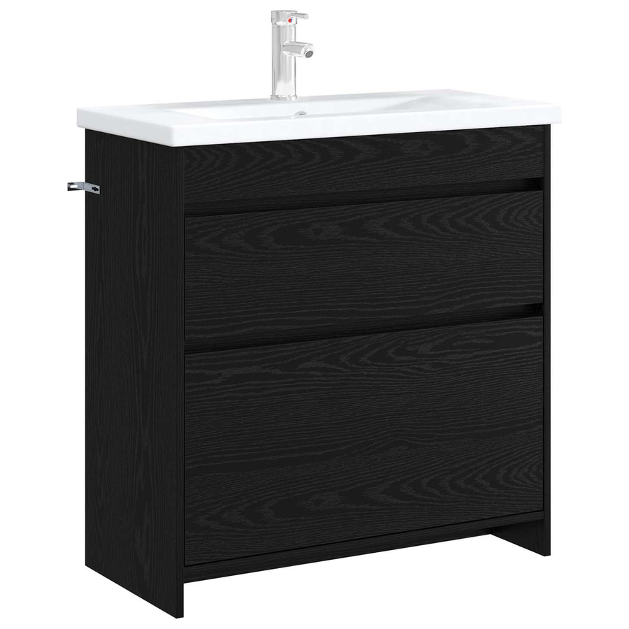 Badkamer Onder Wasbak Kast Zwart eiken 78,5 x 37,5 x 81 cm