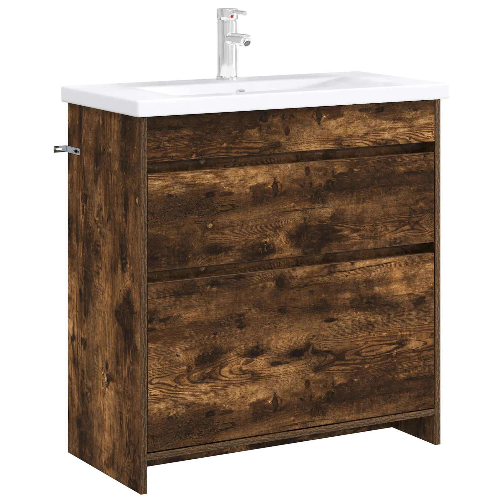 Badkamer Onder Wasbak Kast Gerookt eiken 78,5 x 37,5 x 81 cm