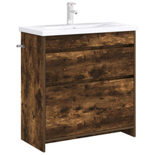 Badkamer Onder Wasbak Kast Gerookt eiken 78,5 x 37,5 x 81 cm