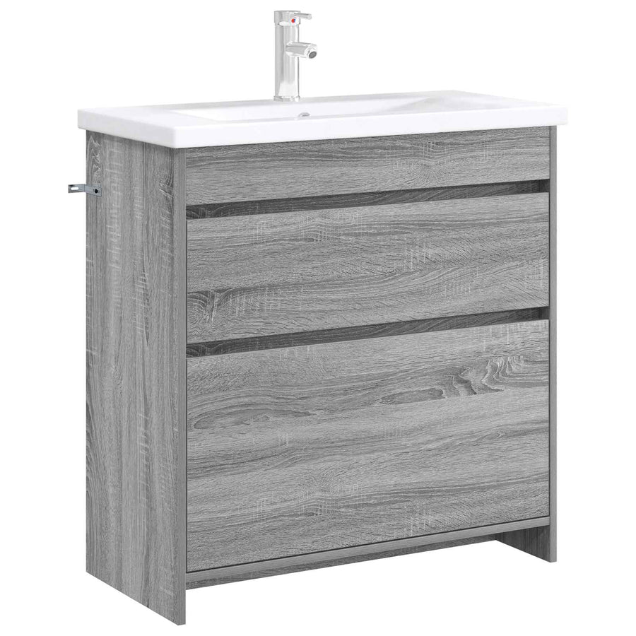 Badkamer Onder Wasbak Kast Grijs Sonoma 78,5 x 37,5 x 81 cm
