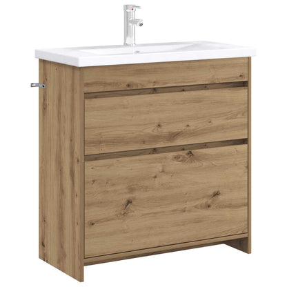 Badkamer Onder Wasbak Kast Artisanaal eiken 78,5 x 37,5 x 81 cm