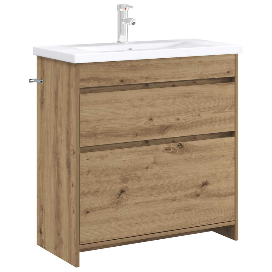 Badkamer Onder Wasbak Kast Artisanaal eiken 78,5 x 37,5 x 81 cm