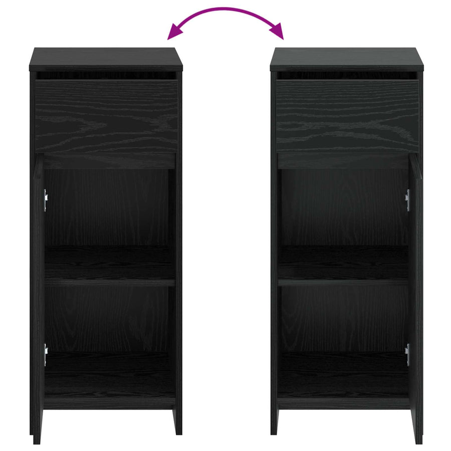 Badkamerkast Zwart eiken 35 x 36,5 x 85 cm Bewerkt hout