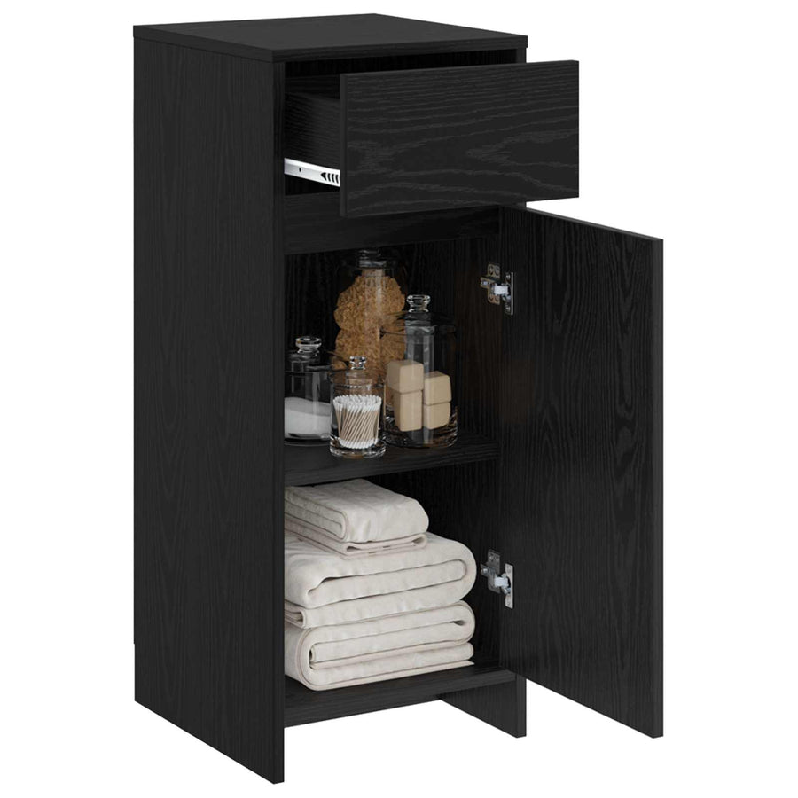 Badkamerkast Zwart eiken 35 x 36,5 x 85 cm Bewerkt hout