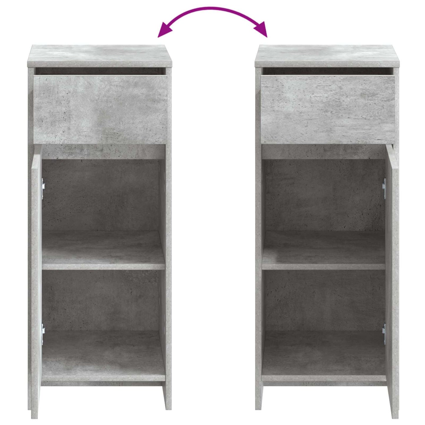 Badkamerkast Betongrijs 35 x 36,5 x 85 cm Bewerkt hout