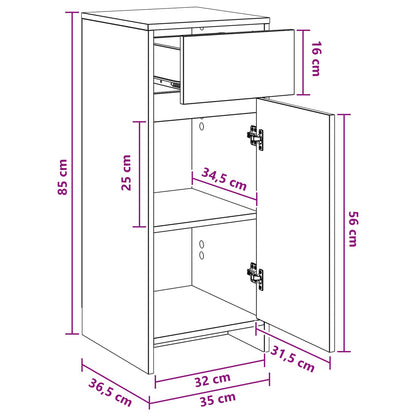 Badkamerkast Oud hout 35 x 36,5 x 85 cm Bewerkt hout