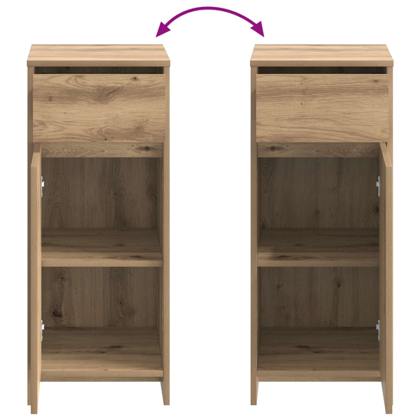 Badkamerkast Artisanaal eiken 35 x 36,5 x 85 cm Bewerkt hout
