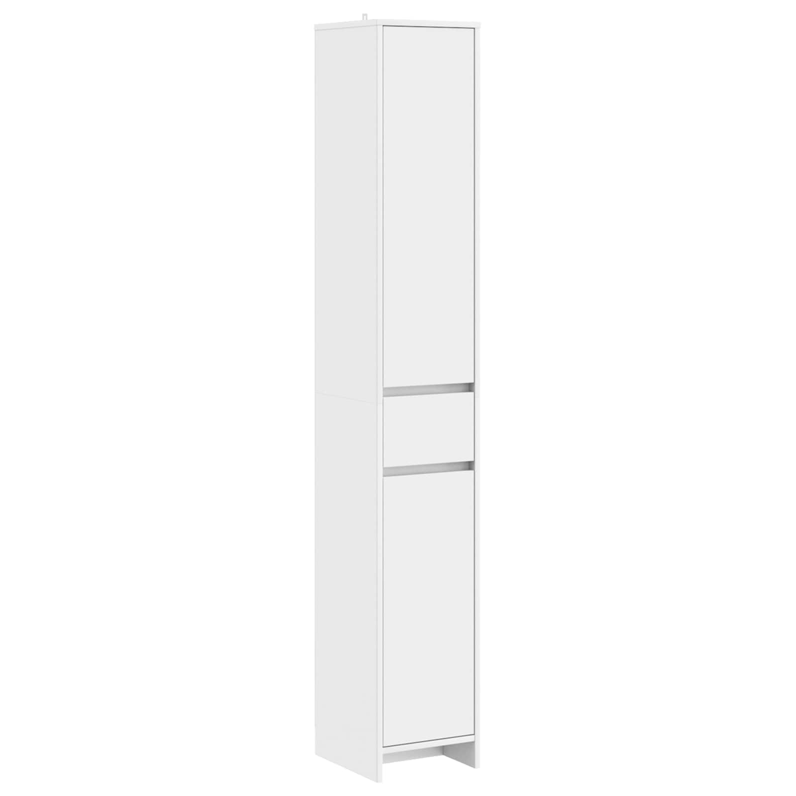 Badkamerkast Wit 30 x 33 x 190 cm Bewerkt hout