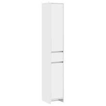 Badkamerkast Wit 30 x 33 x 190 cm Bewerkt hout