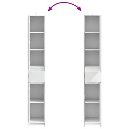 Badkamerkast Wit 30 x 33 x 190 cm Bewerkt hout