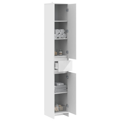 Badkamerkast Wit 30 x 33 x 190 cm Bewerkt hout