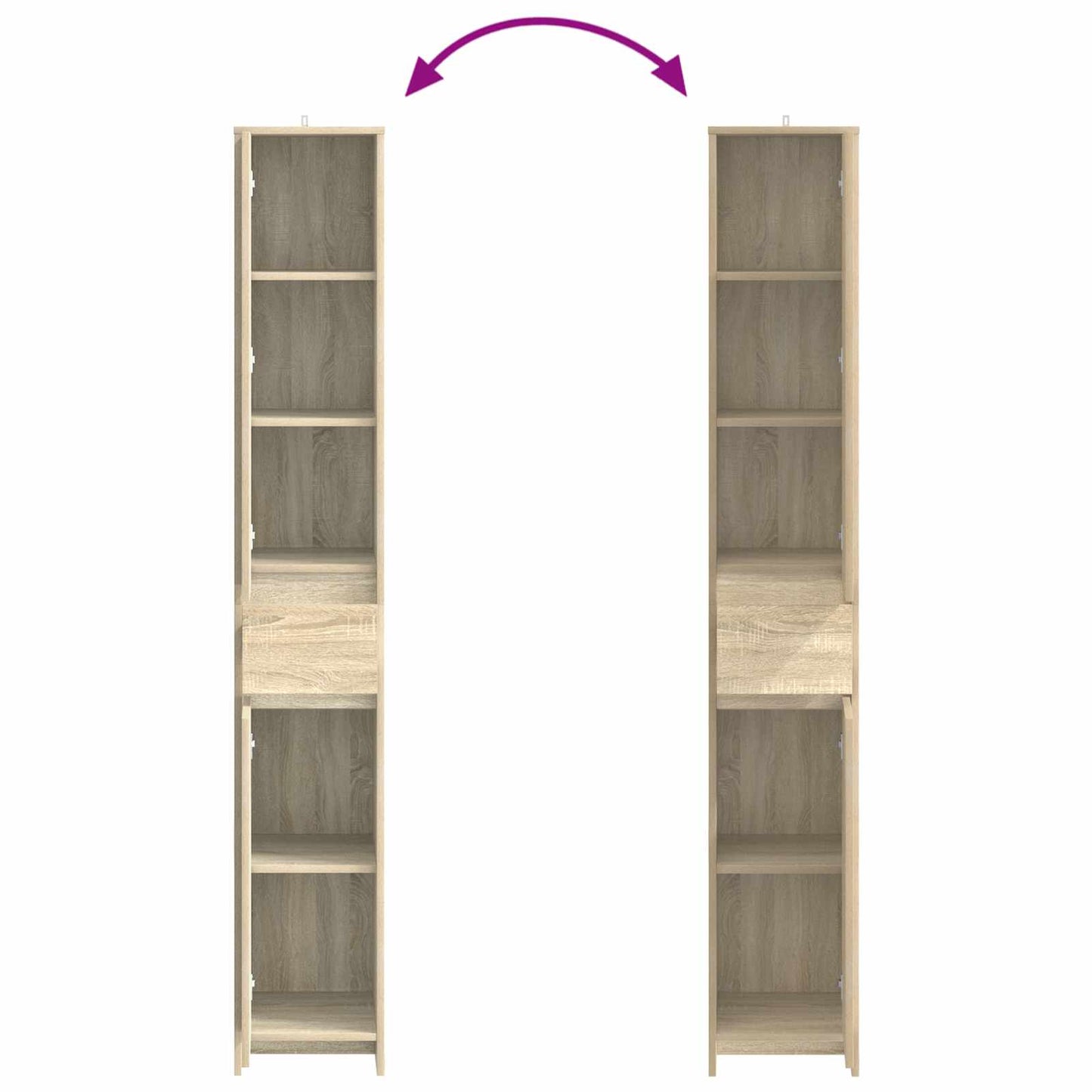 Badkamerkast Sonoma Eiken 30 x 33 x 190 cm Bewerkt hout
