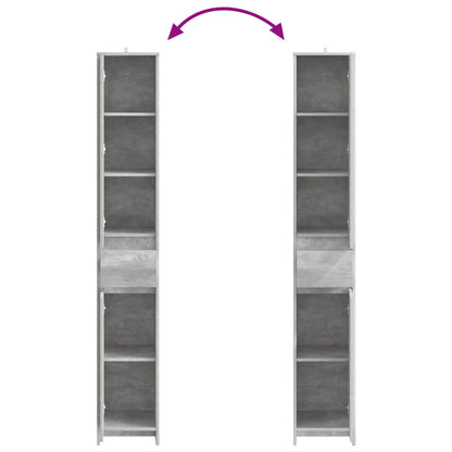 Badkamerkast Betongrijs 30 x 33 x 190 cm Bewerkt hout