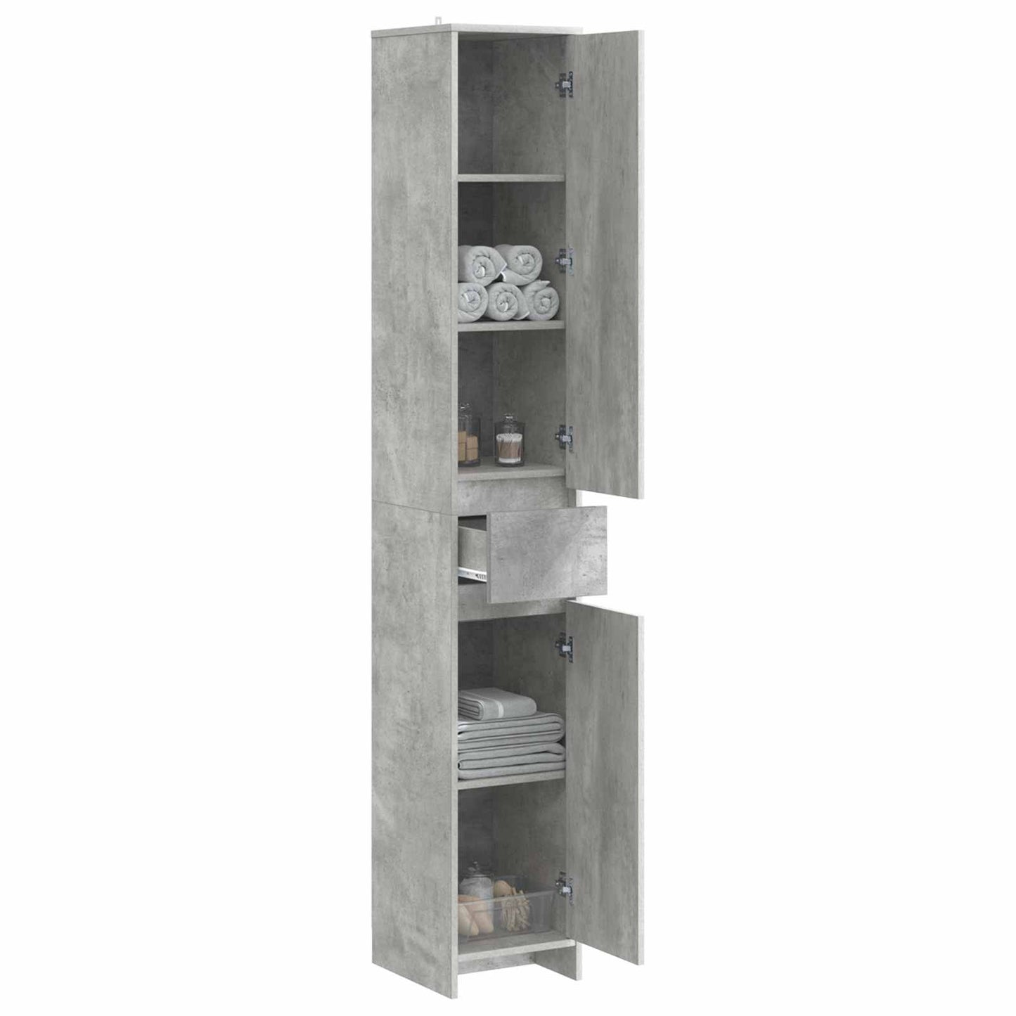 Badkamerkast Betongrijs 30 x 33 x 190 cm Bewerkt hout