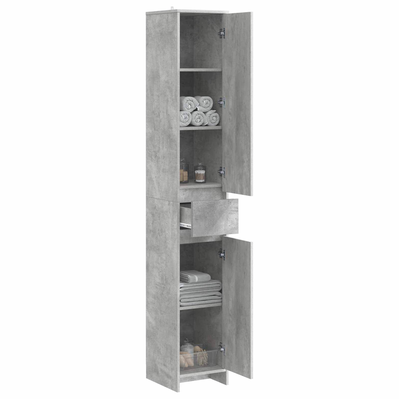 Badkamerkast Betongrijs 30 x 33 x 190 cm Bewerkt hout