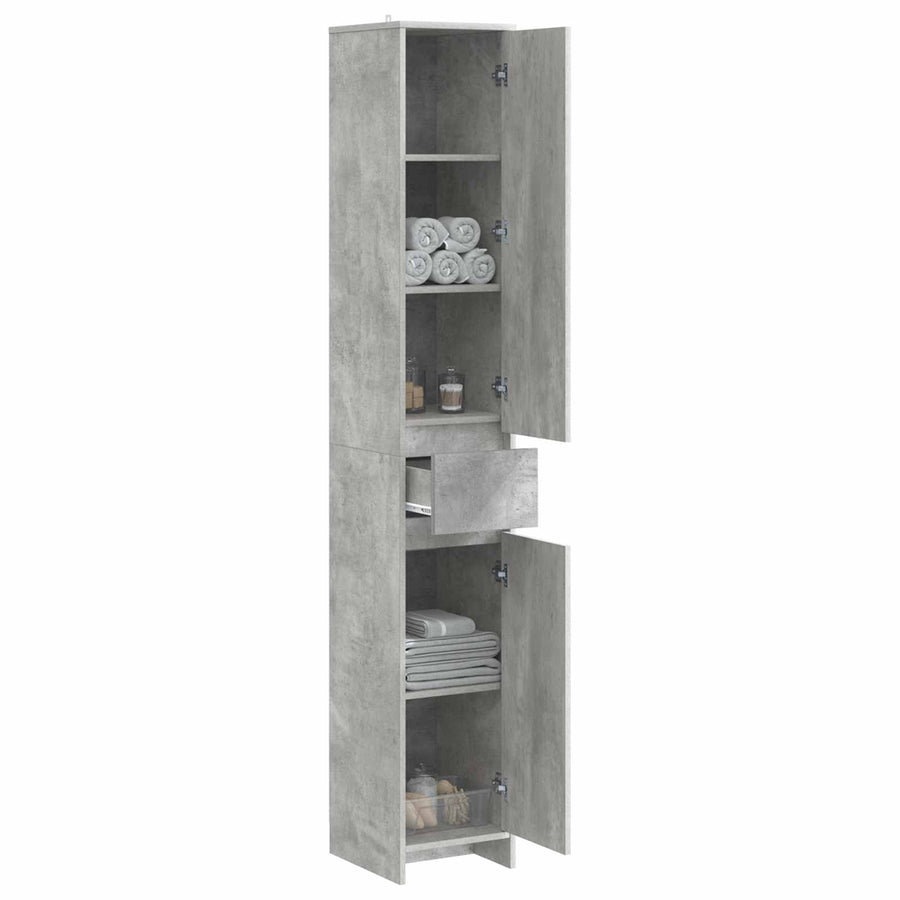 Badkamerkast Betongrijs 30 x 33 x 190 cm Bewerkt hout