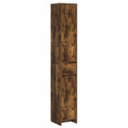 Badkamerkast 30x33x190 cm gerookt eiken bewerkt hout
