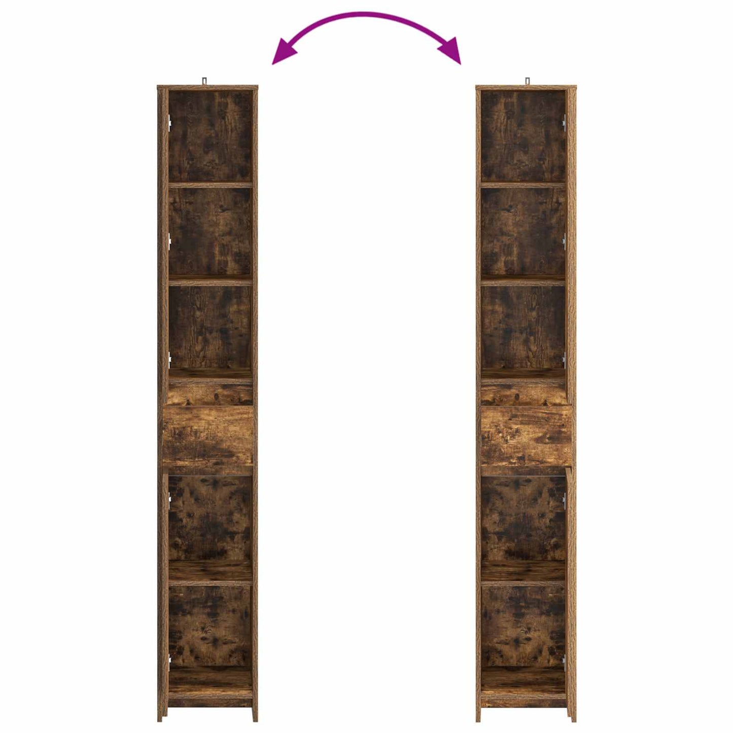 Badkamerkast Gerookt eiken 30 x 33 x 190 cm Bewerkt hout