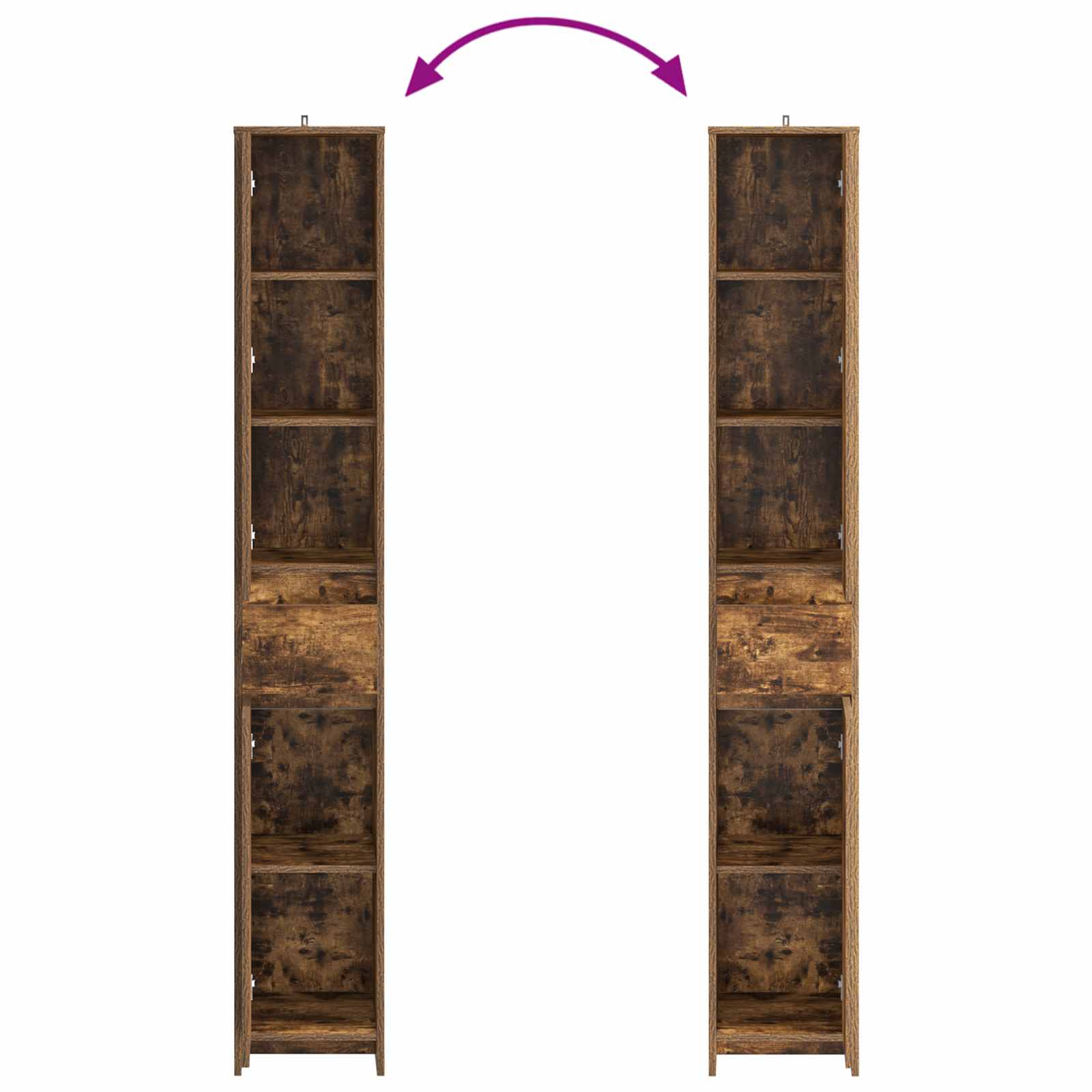 Badkamerkast Gerookt eiken 30 x 33 x 190 cm Bewerkt hout