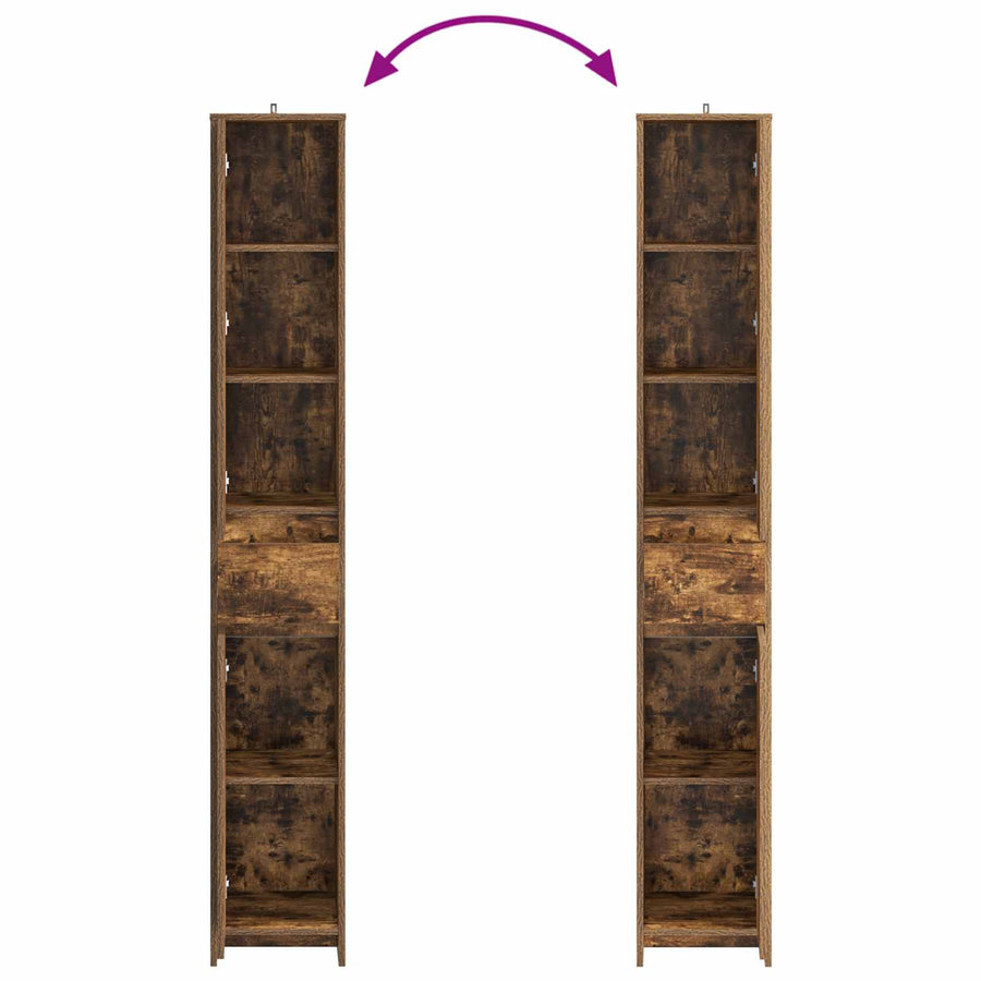 Badkamerkast Gerookt eiken 30 x 33 x 190 cm Bewerkt hout